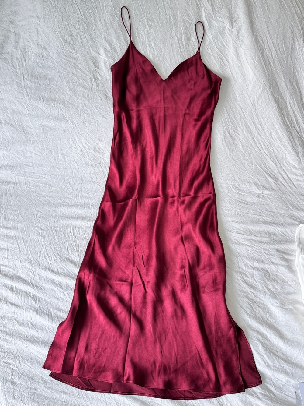 NWT, Cami NYC Merlot, Deep Red, 100% Silk Slip Dress, XS (some flaws see pics)